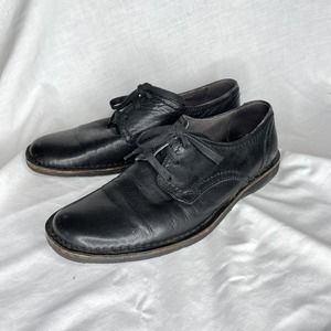 John Varvatos Mens 8.5 M Black Leather Dress Oxfords Shoes